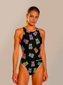 Women's training one-piece swimsuit PINUP 490PF - Abibò