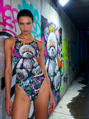 Women's training one-piece swimsuit PINUP 459PF - Psycho