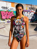 Women's training one-piece swimsuit IBIZA 174IF - Psycho