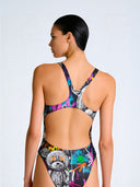 Women's training one-piece swimsuit PINUP 459PF - Psycho