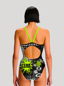 Women's training one-piece swimsuit IBIZA 255I - What a nuisance