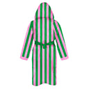 Kids' bathrobe - 28ACF Pink and green stripes