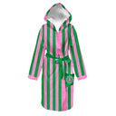 Kids' bathrobe - 28ACF Pink and green stripes