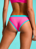 Slip bikini donna da mare Big Sur L02BI - Fucsia fluo, vista posteriore
