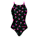 Women's training one-piece swimsuit IBIZA 250IF - Cherries