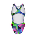PINUP 506PF girls' training one-piece swimsuit - Waves, back view