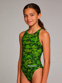 Costume intero bambina da allenamento Pinup 532P - Puzzle