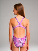 Costume intero bambina da allenamento Pinup 552P - Teschio Farfalla