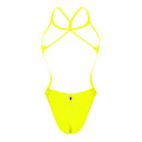 Costume intero donna da mare Milano - Giallo Fluo, vista posteriore