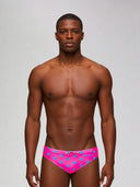 Men's training swim briefs H2OTTO 440HF - Fuchsia blue star
