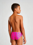 Kids' training swim brief H2OTTO 440HF - Fuchsia blue star