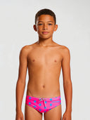 Kids' training swim brief H2OTTO 440HF - Fuchsia blue star