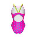 Women's training one-piece swimsuit IBIZA 245IF - Fuchsia blue star