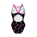 Women's training one-piece swimsuit IBIZA 250IF - Cherries