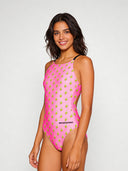 Women's training one-piece swimsuit IBIZA 246IF - Banana