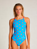 Women's training one-piece swimsuit IBIZA 252IF - Raspberries
