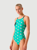 Women's training one-piece swimsuit IBIZA 248IF - Black sheep