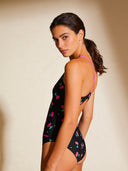 Women's training one-piece swimsuit IBIZA 250IF - Cherries