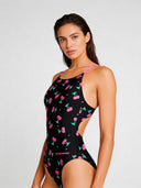 Women's training one-piece swimsuit IBIZA 250IF - Cherries
