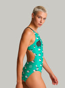 Women's training one-piece swimsuit IBIZA 248IF - Black sheep