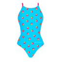 Women's training one-piece swimsuit IBIZA 252IF - Raspberries