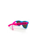 Wayfarer sunglasses - Blue + Fluorescent Fuchsia