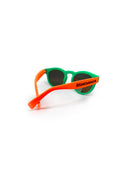 Round sunglasses - Tiffany + Fluorescent Orange