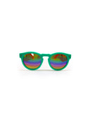 Round sunglasses - Tiffany + Fluorescent Orange