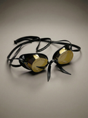 Occhialini Svedesi Mirror con silicone Soft Frame - Brown Specchio Gold