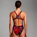 Costume intero donna da allenamento Pinup 520P - Teschio Cremisi