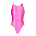 Costume intero bambina da allenamento PINUP 562PF Papere righe, vista frontale