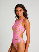 Women's training one-piece swimsuit PINUP 557PF - Banana