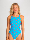 Women's training one-piece swimsuit PINUP 563PF - Raspberries
