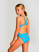 Girls' training one-piece swimsuit PINUP 563PF - Raspberries