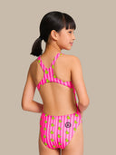 Girls' training one-piece swimsuit PINUP 562PF - Striped ducks