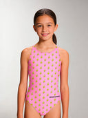 Girls' training one-piece swimsuit PINUP 557PF - Banana