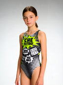 Girls' training one-piece swimsuit PINUP 566P - What a nuisance