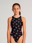 Girls' training one-piece swimsuit PINUP 561PF - Cherries
