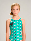 Girls' training one-piece swimsuit PINUP 559PF - Black sheep