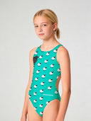 Girls' training one-piece swimsuit PINUP 559PF - Black sheep