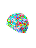 Cuffia da nuoto in tessuto eco L094CF Pop squares, vista frontale