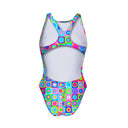 Costume intero bambina da allenamento PINUP 558PF Pop squares, vista posteriore