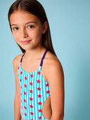 Costume intero bambina da mare Alte L036A - Stelle marine, dettaglio del modello
