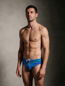 Slip da nuoto uomo da allenamento H2OTTO 415HF - Galla: vista frontale indossato