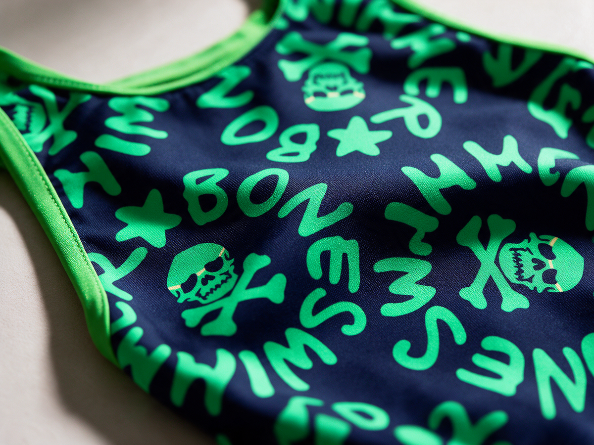 Blue with mint logo