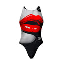 Girls' training one-piece swimsuit PINUP 377P - Lips