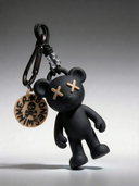 Teddy Psycho Charm con Badge - Nero + Beige